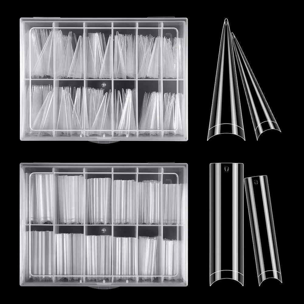 LIONVISON front packaging showing 480 clear XL nail tips and benefits