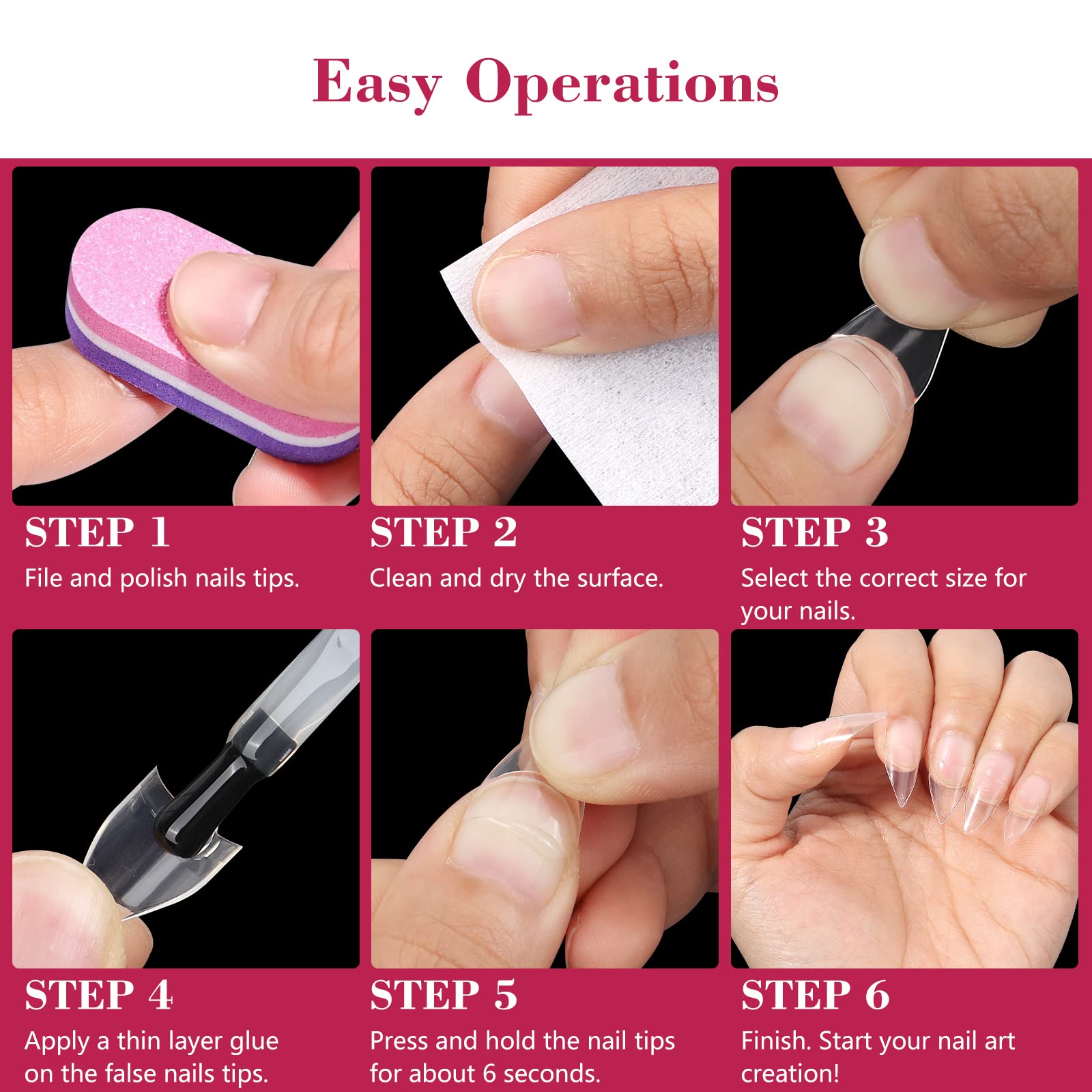 LIONVISON applying a tip on nail, demonstrates fast DIY adhesion