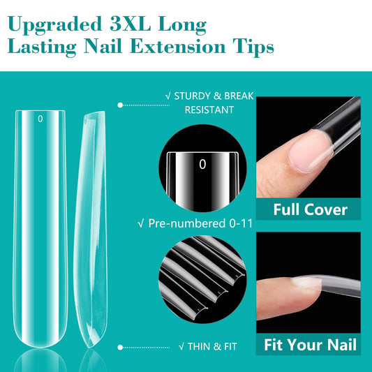 LIONVISON length comparison showing extra long 2.2-inch tip and shorter sizes for customization
