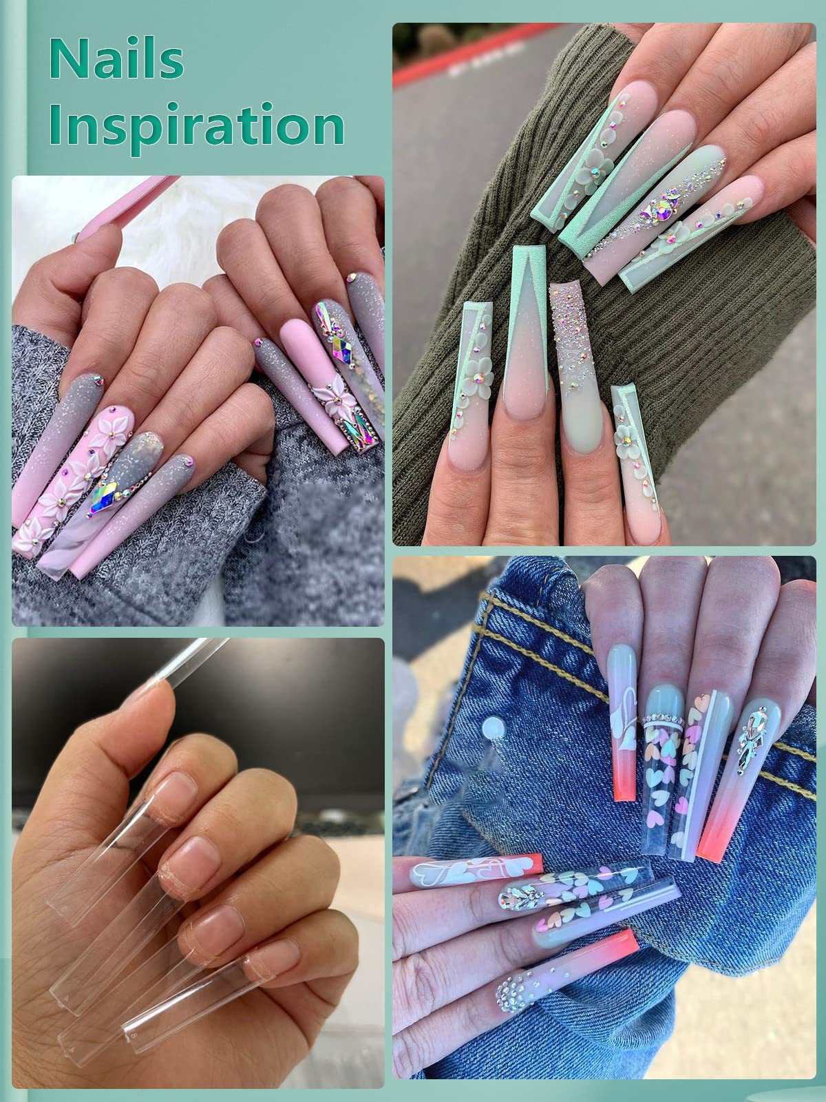 LIONVISON finished long ballerina nails showcasing versatility