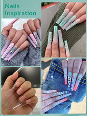 LIONVISON finished long ballerina nails showcasing versatility