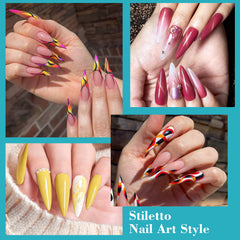 LIONVISON stiletto tips applied on nails demonstrating salon look