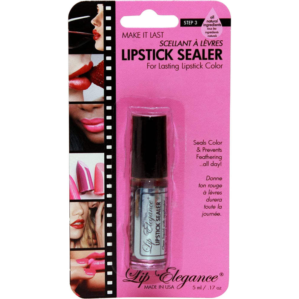 Lip Elegance tube front view showing compact travel-friendly design and branding