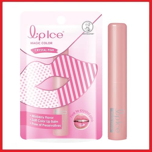 Lip Ice swatch on hand illustrating buildable Mixberry tint and subtle shine