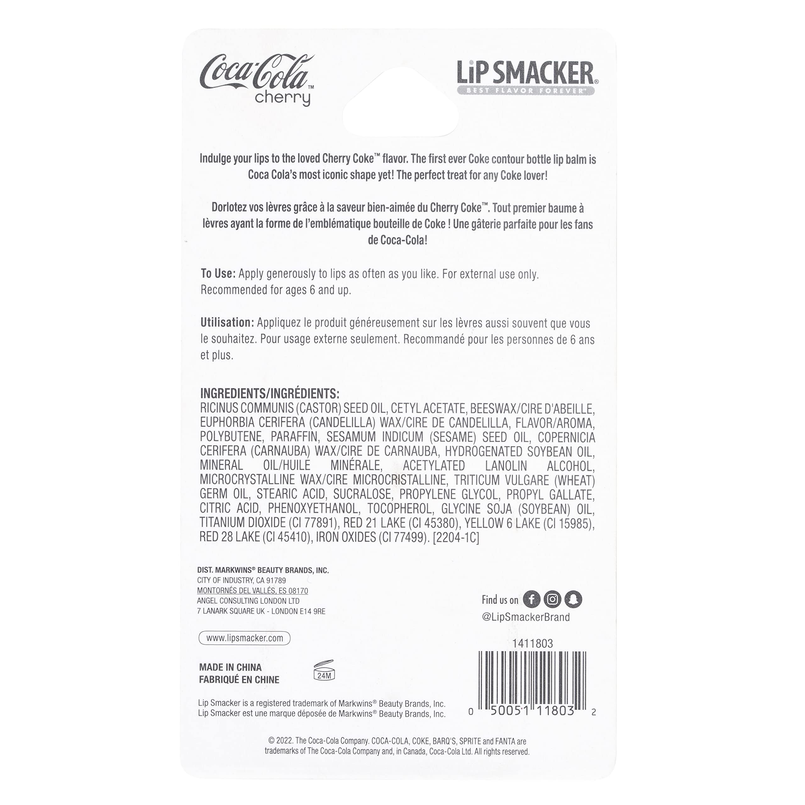 Lip Smacker Cherry Coke held in hand to show compact size and portability