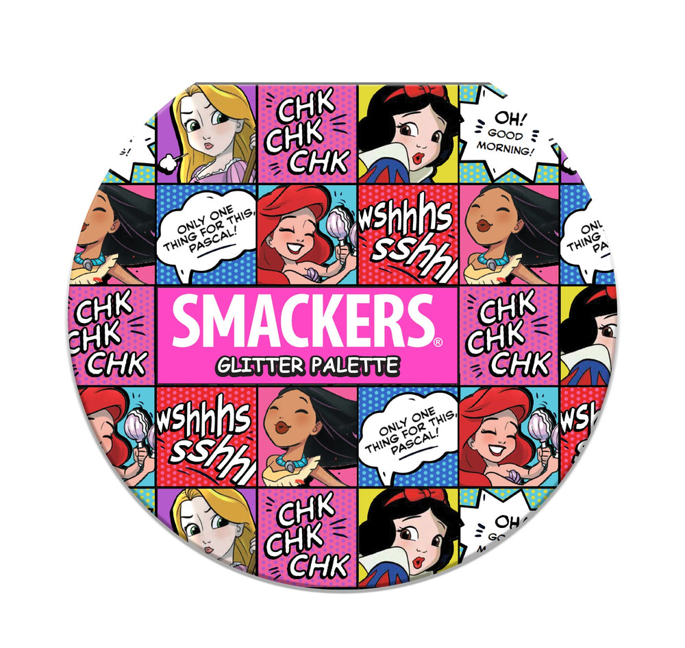 Lip Smacker open palette overhead view showing shade layout and quick-application benefit