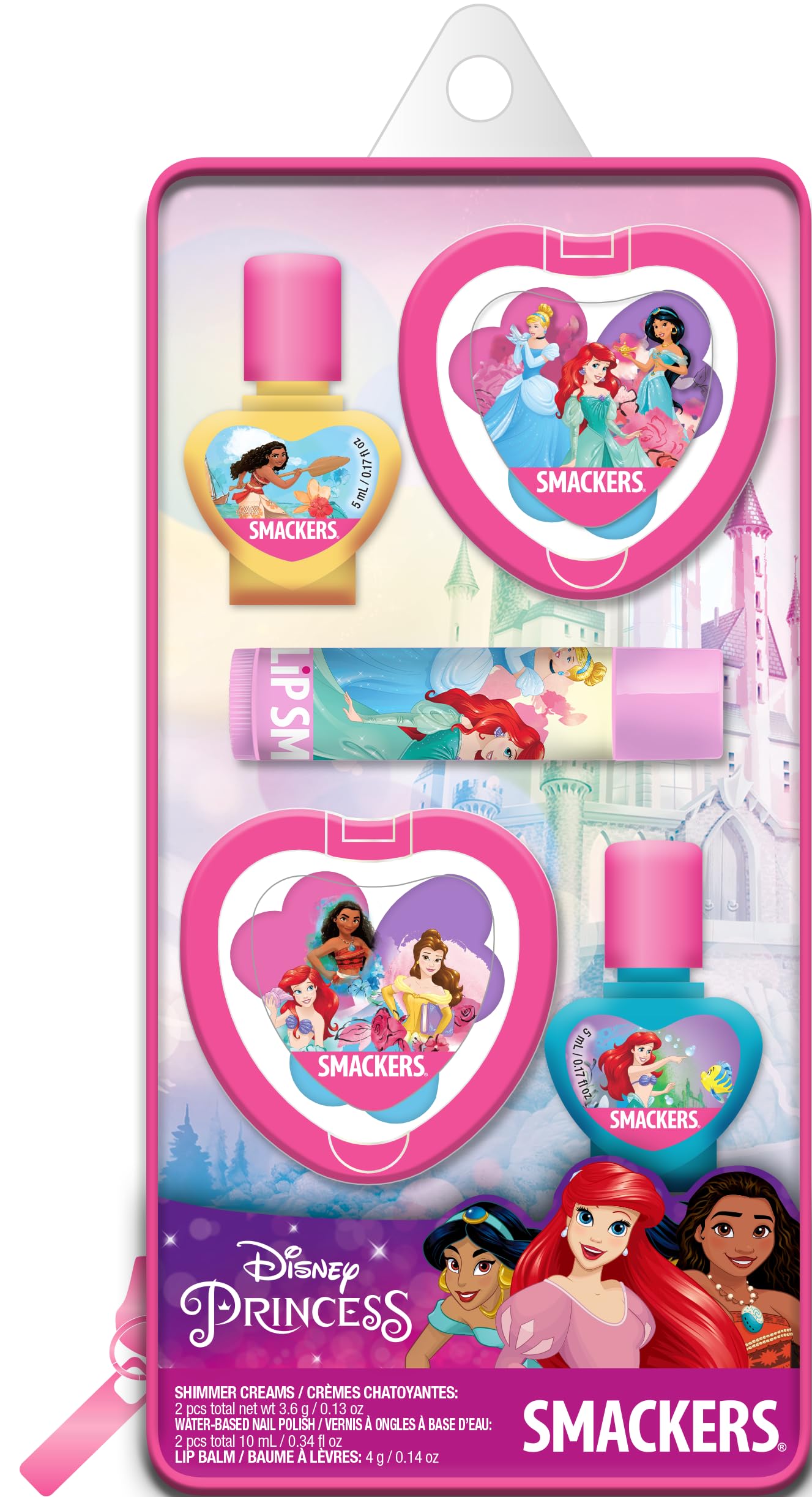 Lip Smacker front pouch with Disney Princesses shows organized travel-ready kit