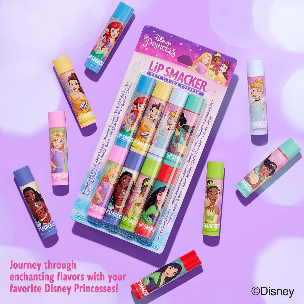 Lip Smacker tube close-up label highlighting princess artwork and brand