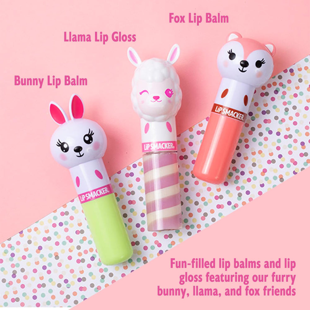 Lip Smacker fox balm detail with foxy apple flavor, highlights cute collectible design
