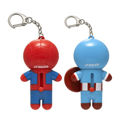 Lip Smacker keychain clipped to backpack showing easy carry convenience