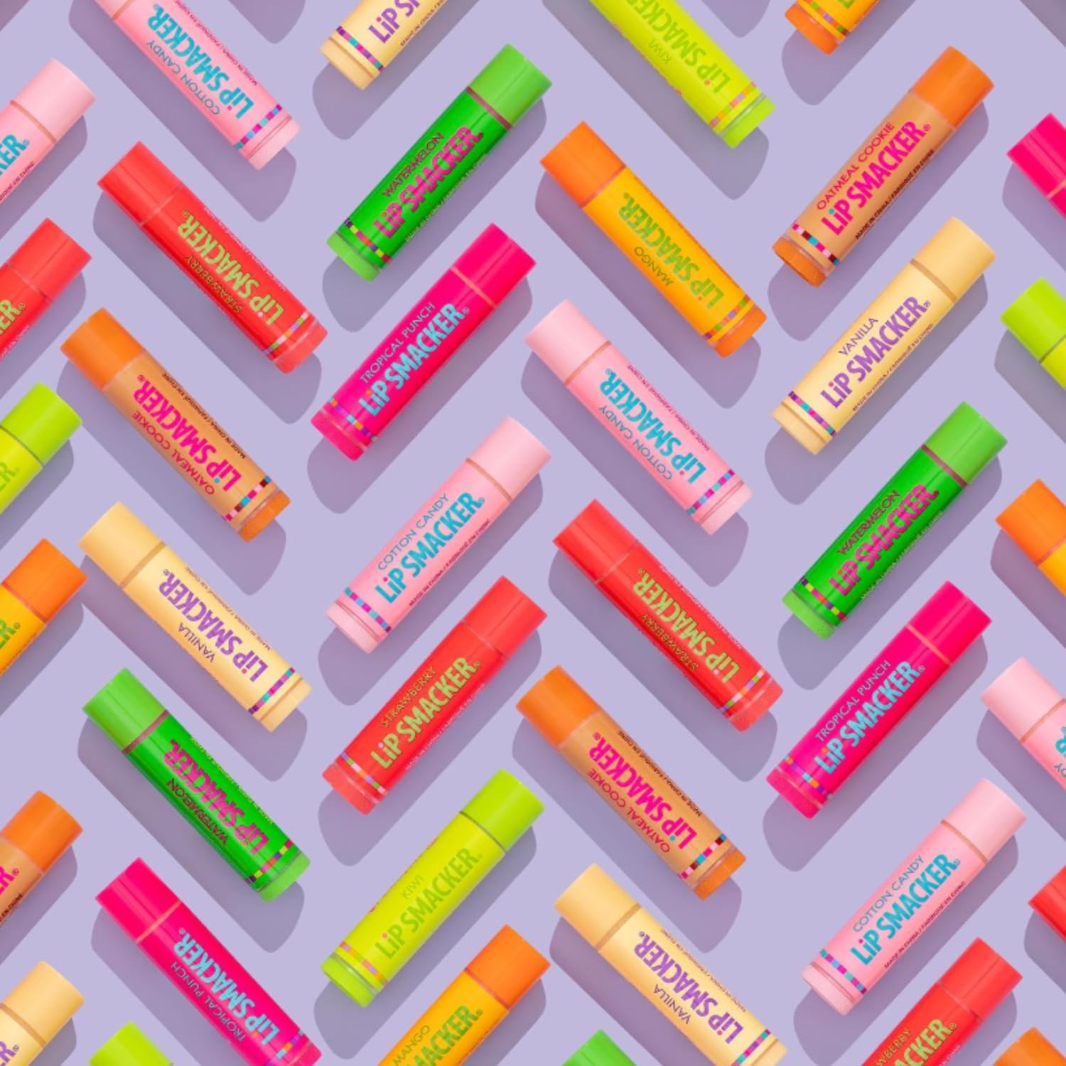 Lip Smacker label detail showing flavor names for easy identification benefit