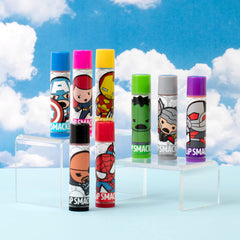 Lip Smacker tubes clipped to a backpack in a kids setting benefit: easy everyday use