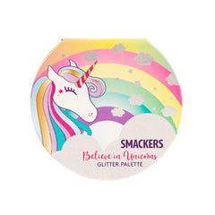 Lip Smacker open palette showing coordinated eyeshadows highlighter and blush for easy matching