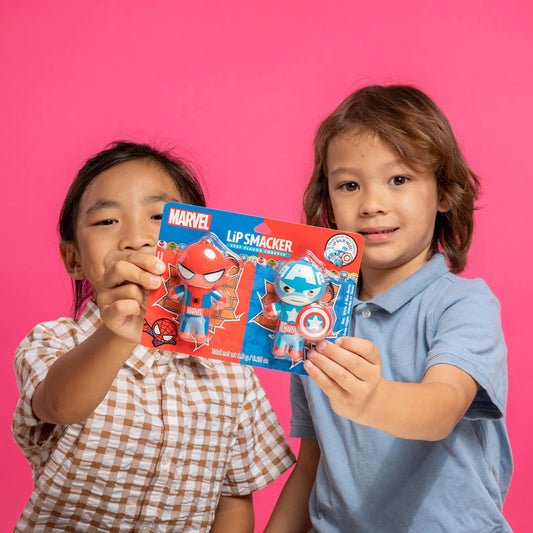 Lip Smacker Spiderman close-up showing character detail and fun design