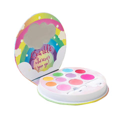 Lip Smacker unicorn palette front packaging showcasing festive artwork and portability