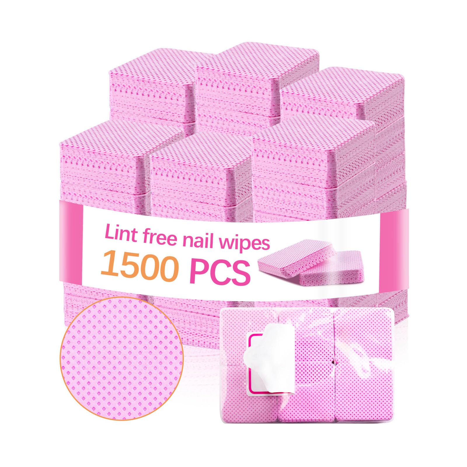 lipetol front packaging showing 1500 pink lint free wipes and count benefit