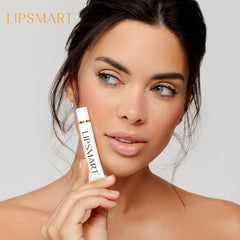 LipSmart next to common items showing compact travel-friendly size
