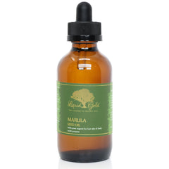 Liquid Gold Inc front glass bottle showing label and organic marula oil benefit