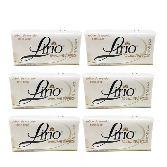 Lirio front packaging showing six bars and UPC for convenient storage