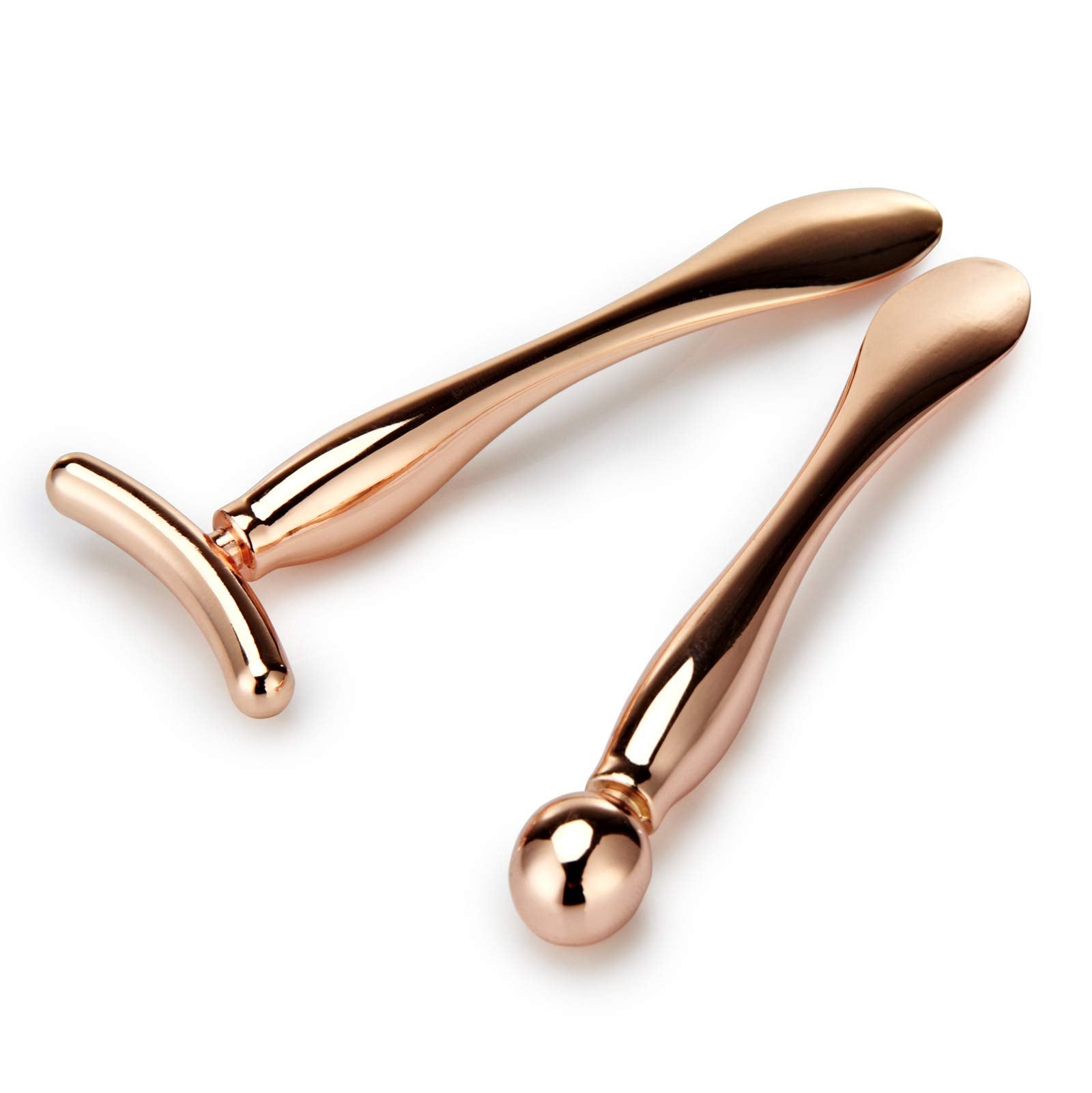 LISAPACK front view of rose gold applicator set showing polished finish and compact storage