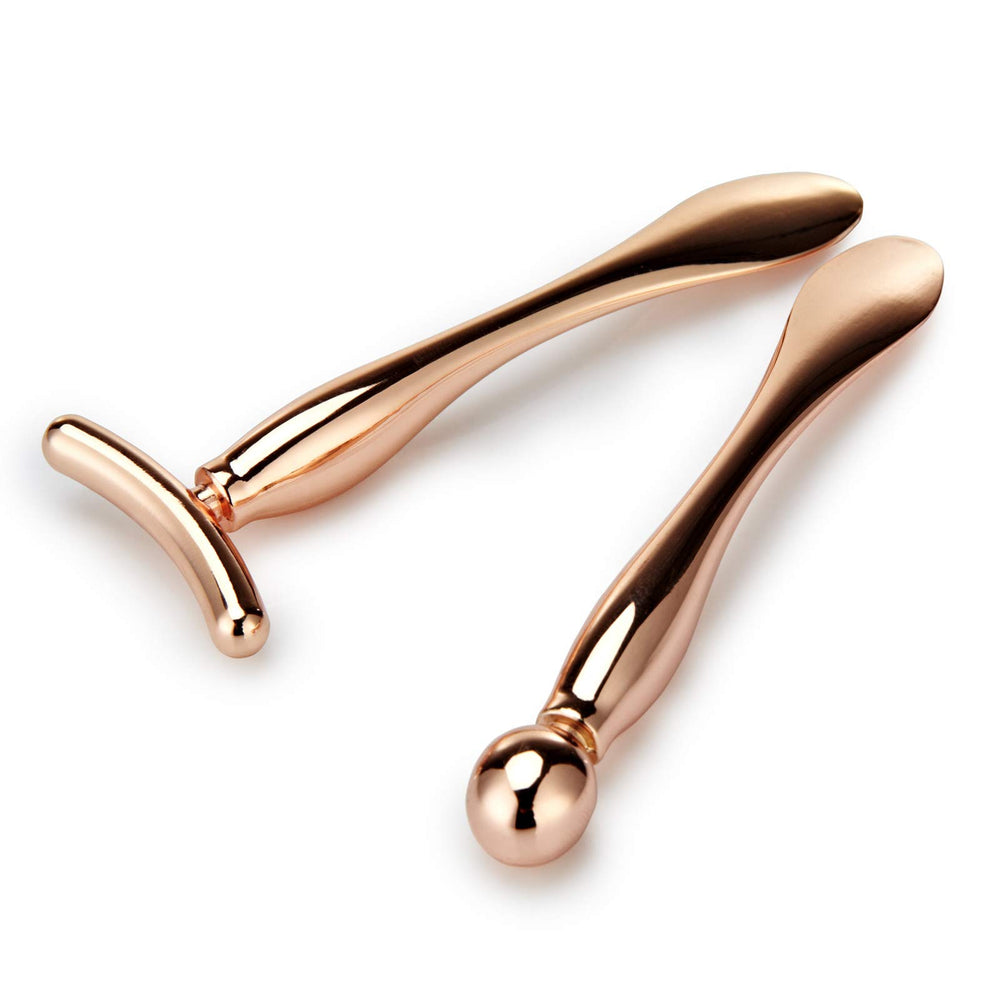 LISAPACK front view of rose gold applicator set showing polished finish and compact storage