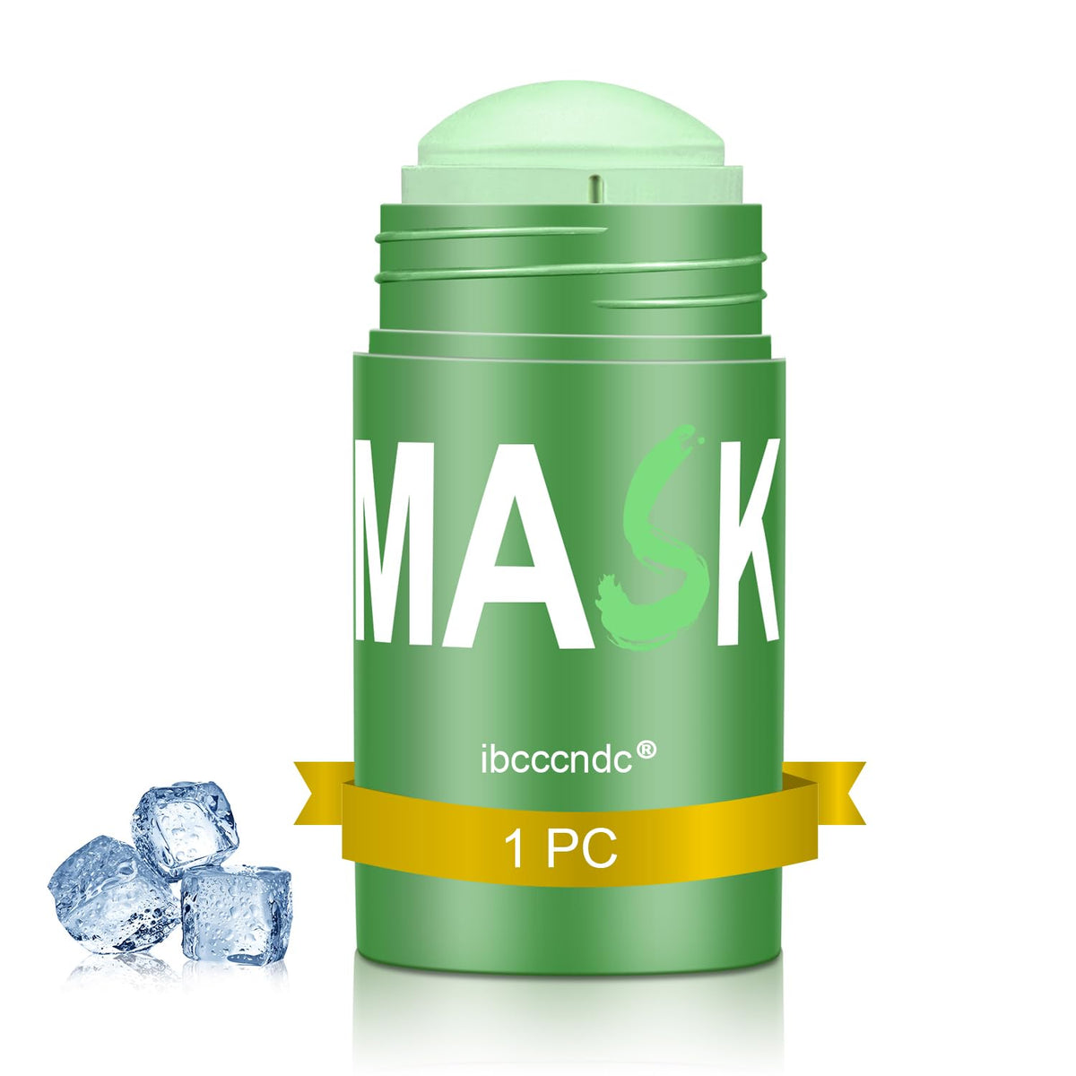 Lisara green tea mask stick front tube showing brand and compact design benefit