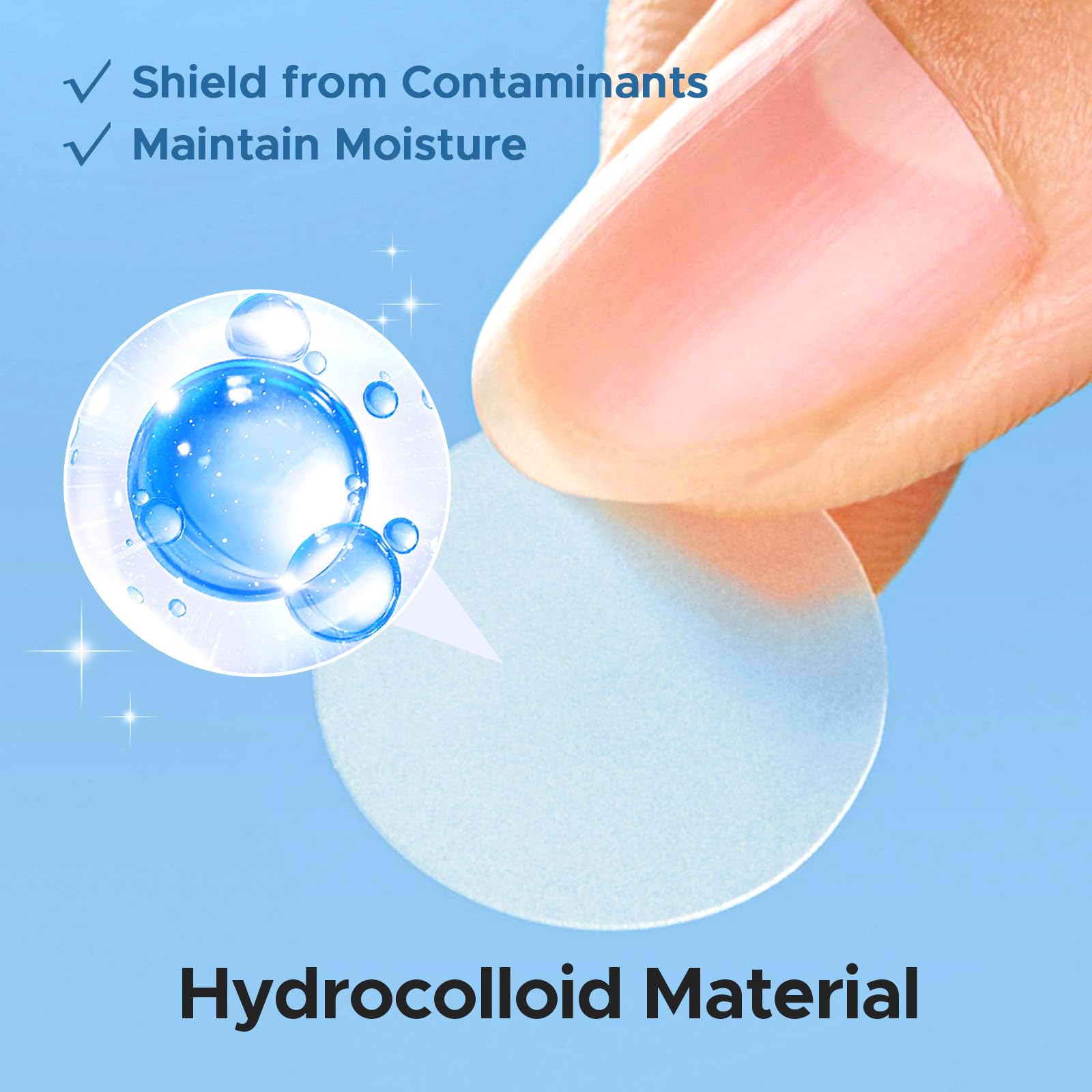 LitBear close-up of hydrocolloid texture showing absorption and protective layer