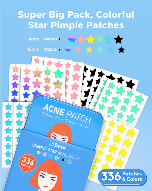 LitBear open case displaying organized sheets of 336 star patches for convenience