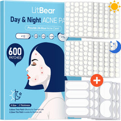 LitBear front packaging showing 600-count acne patch pack for convenience