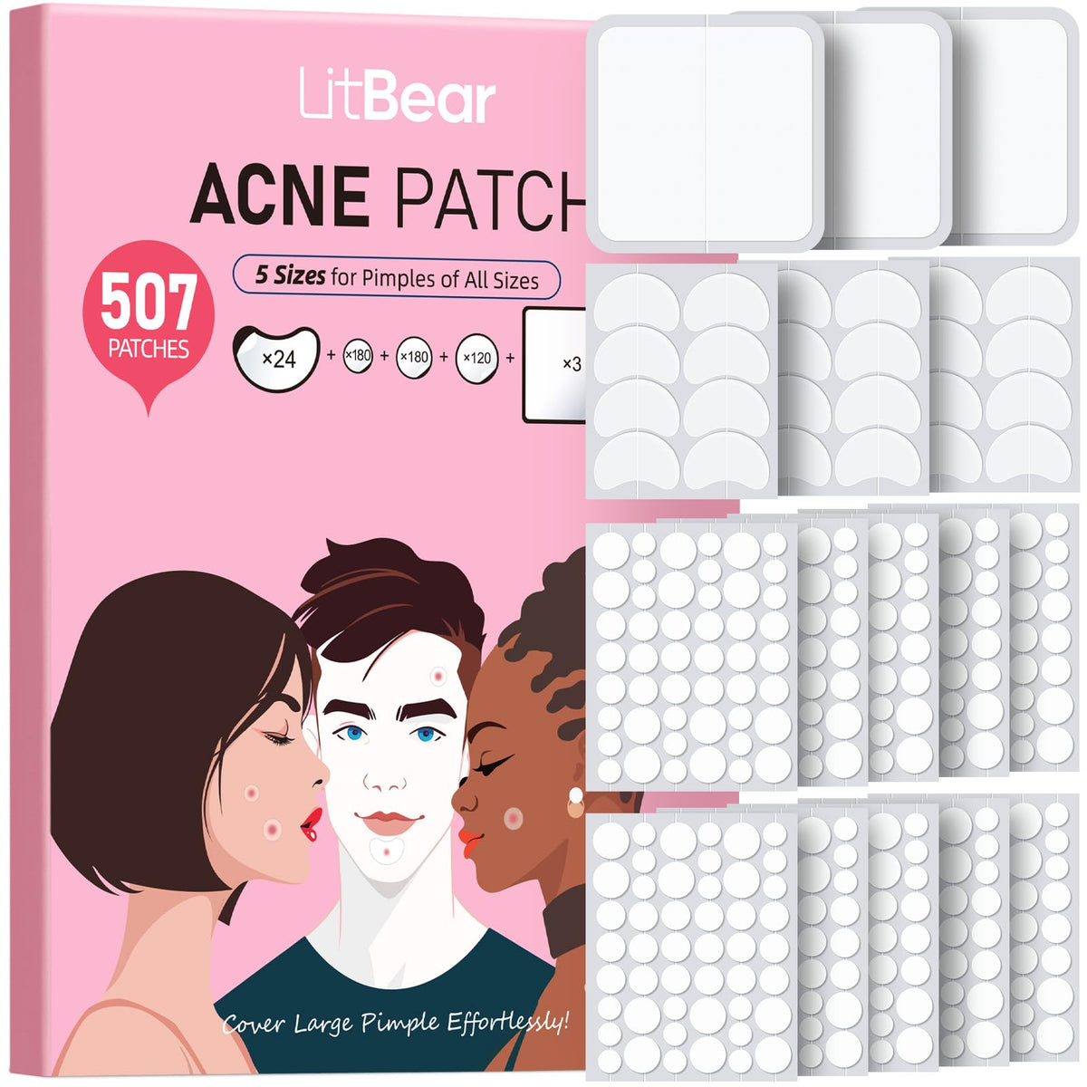LitBear front packaging showing full 507 patch kit and variety