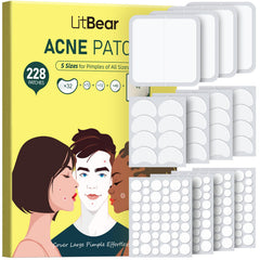 LitBear front packaging showing 228 patches and sizes, clear kit convenience