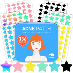 LitBear front packaging showing colorful star patch case and quantity benefit