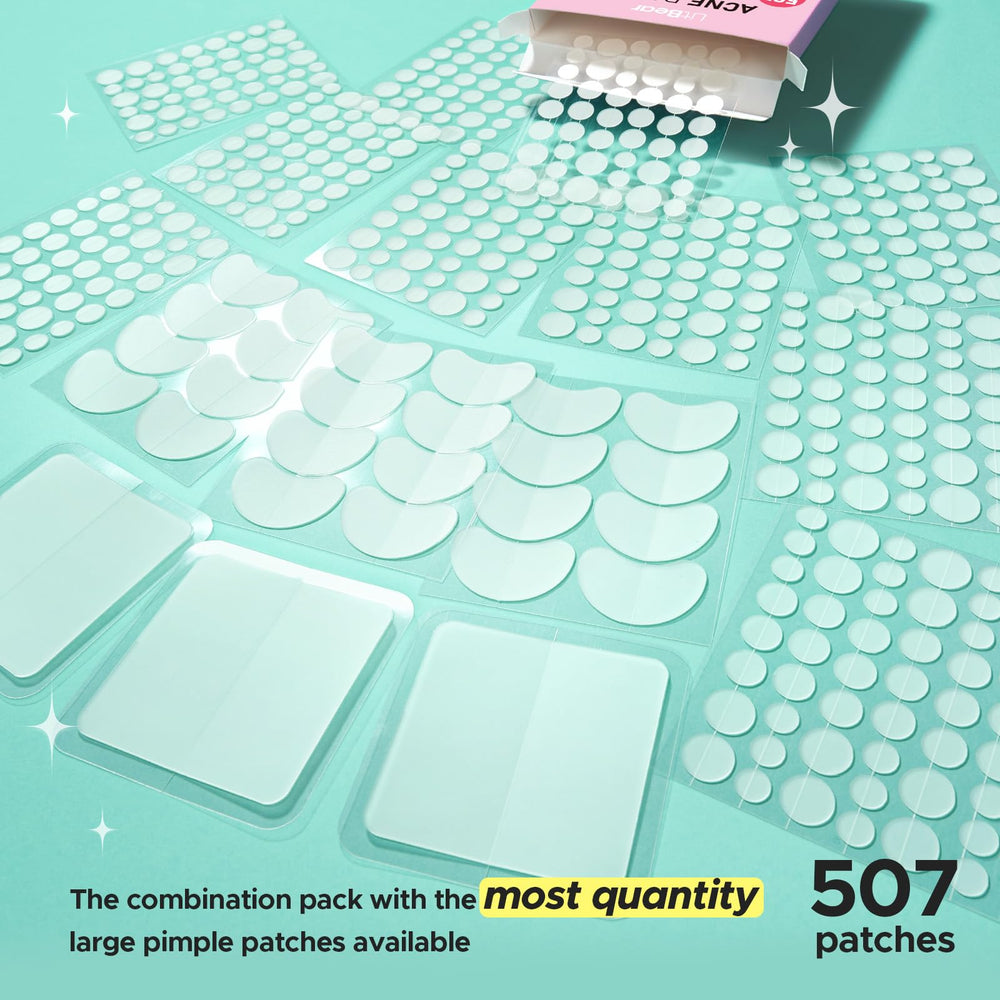 LitBear size chart laid out showing five patch sizes and shapes