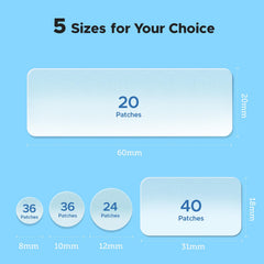 LitBear patches laid out by size for easy selection and coverage