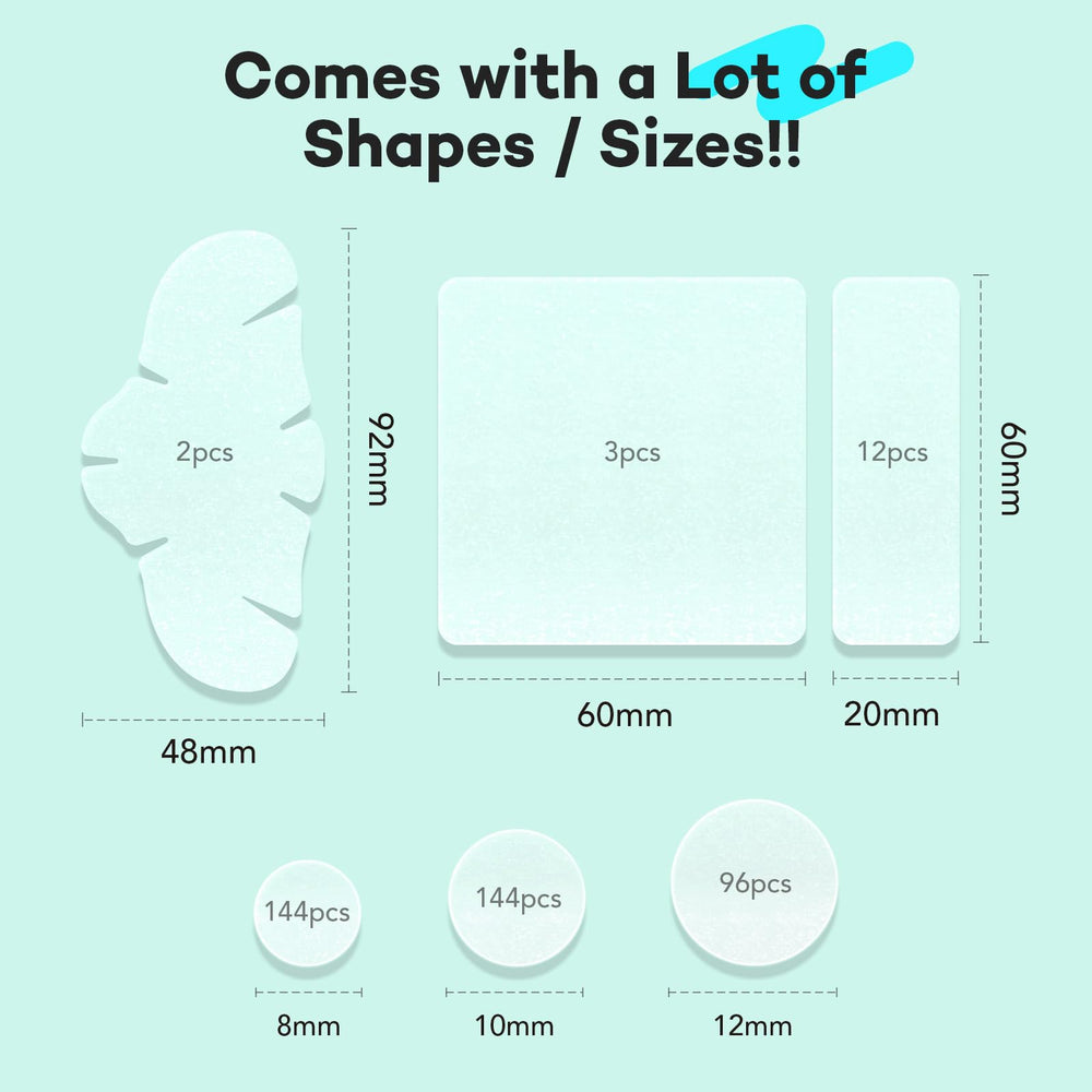 LitBear patch variety flat lay showing six sizes and shapes for customization