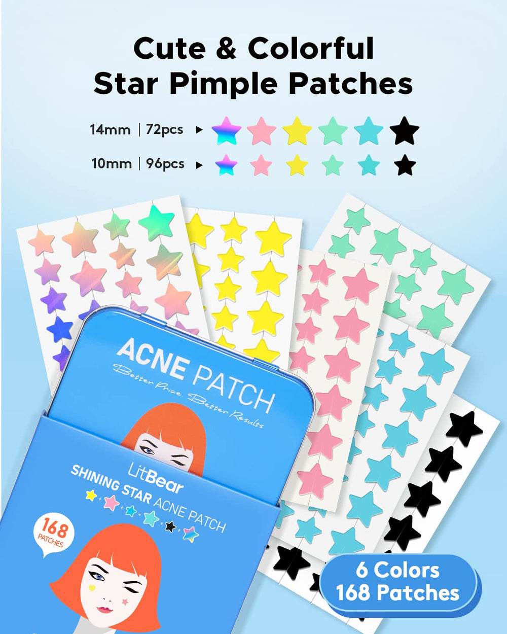 LitBear open case with organized dots, keeps patches hygienic and easy to access