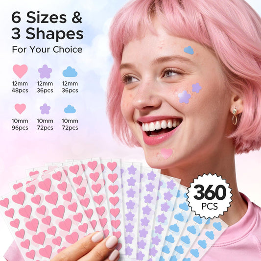 LitBear full sheet layout of heart flower and cloud patches for choice