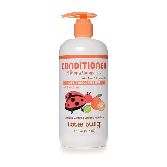 Little Twig front packaging showing bottle and tangerine scent for gentle detangling