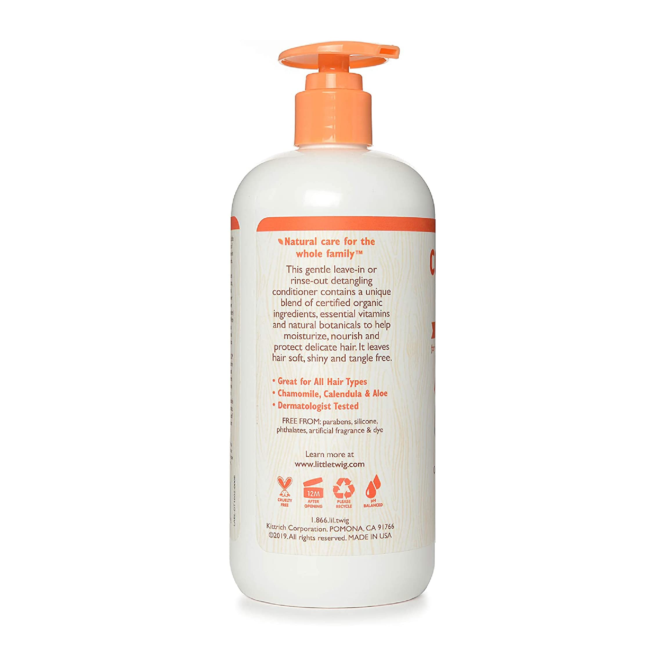 Little Twig pump top and label detail highlighting clean ingredients and safety