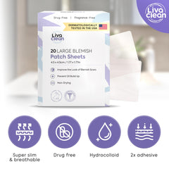 LivaClean patches adhering firmly on skin surface showing reliable stick on oily skin benefit