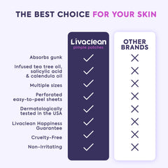 LivaClean patch applied to cheek demonstrating discreet protection