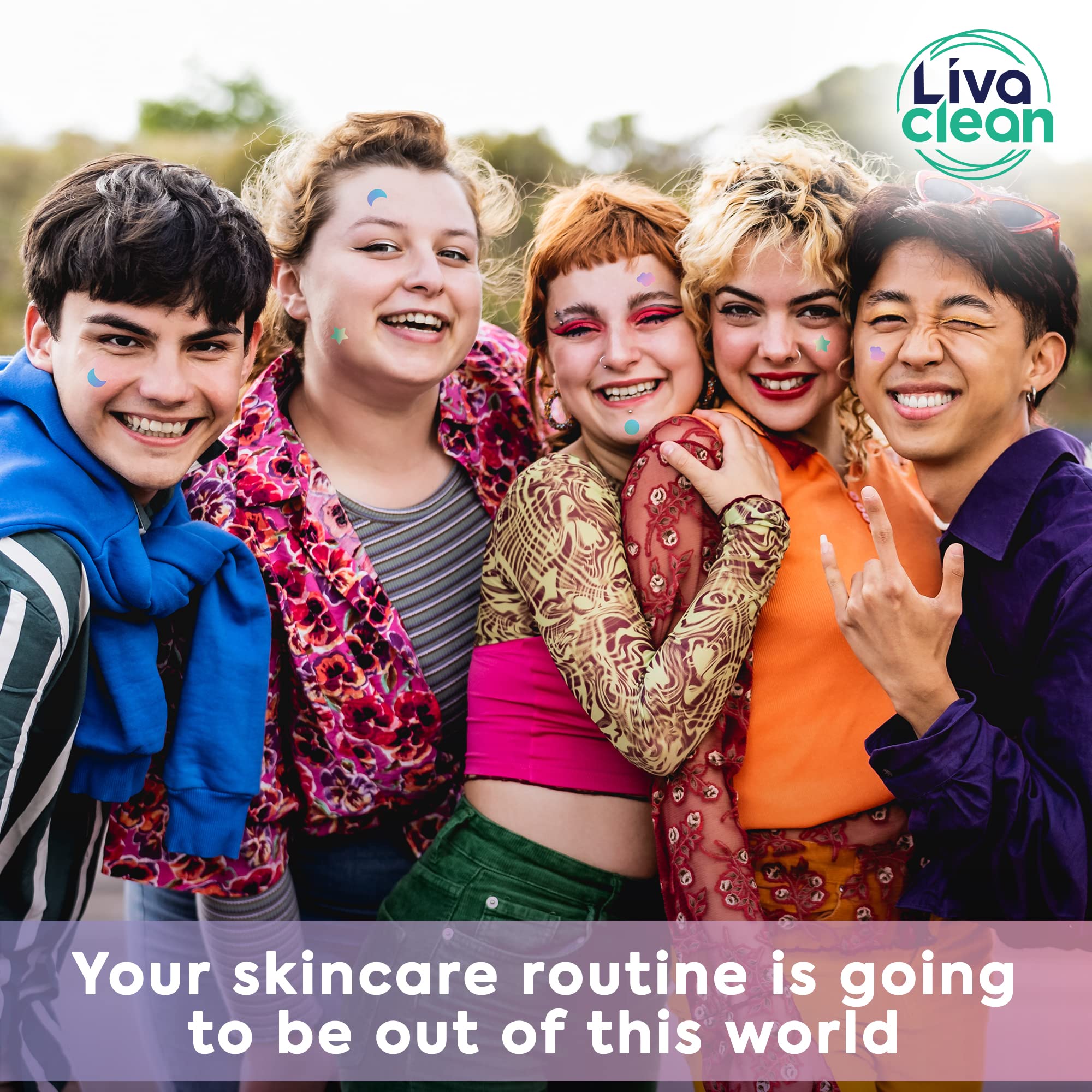 LivaClean in bathroom mirror lifestyle shot showing easy application and confidence benefit