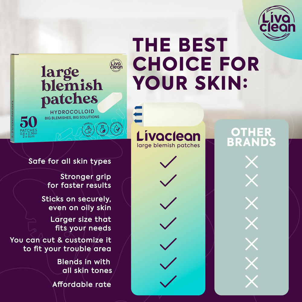 LivaClean patch trimmed to size showing customizable fit for varied blemishes