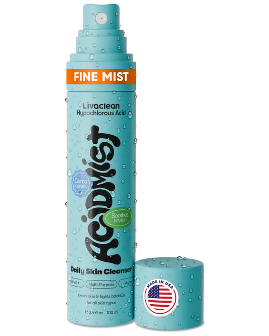 LivaClean front bottle showing label and 3.4 fl oz size for easy identification and travel readiness