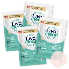 LivaClean front packaging showing full 4-pack supply and benefits