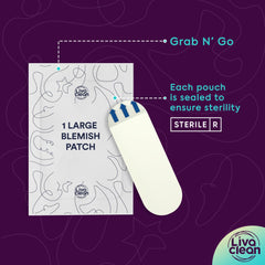 LivaClean individually sealed pouch highlighting sterile, travel-friendly packaging