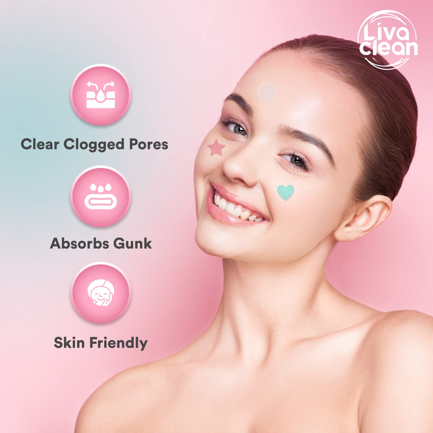 LivaClean salicylic acid and tea tree oil ingredient visual highlighting calming benefits