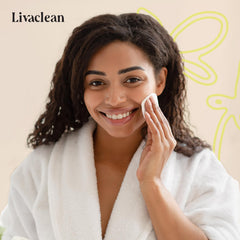 LivaClean on bathroom shelf lifestyle image suggesting easy integration into routine