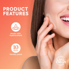 LivaClean pack contents spread displaying assorted sizes for versatile use