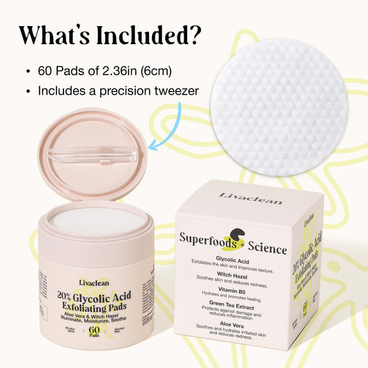 LivaClean pad close-up texture highlighting exfoliating surface and gentle lift